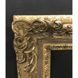 19th Century English School. A Carved Giltwood Frame with Swept Corners, 15" x 14" (rebate).