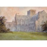 Richard Henry Wright (1857-1930) British. "Winchester Cathedral", Watercolour, Signed and Dated '04,