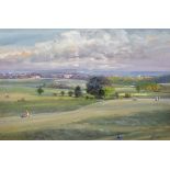 Norman Dinnage (1924-2016) British. The Royal Eastbourne Golf Course, Mixed Media, Signed,