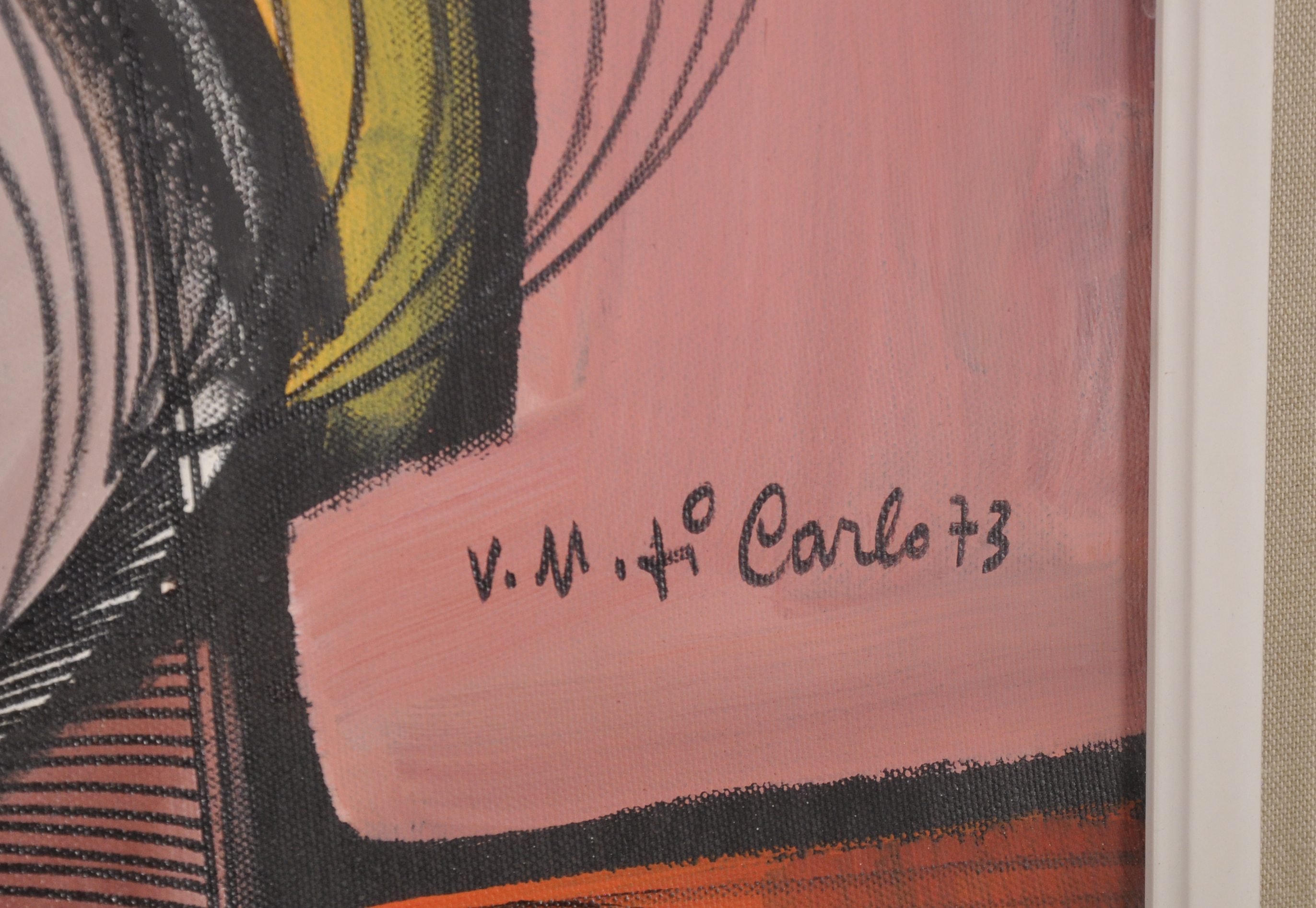 Vittorio Maria Di Carlo (1937/39-2015) Italian. "Figura", Study of a Young Girl, Oil on Canvas, - Image 3 of 5