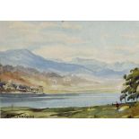 Rene Martin Tomlinson (20th Century) British. A Mountainous River Landscape, Watercolour, Signed, 7"