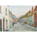 Sydney Maiden (Exh.1928-1936) British. "Bishop's Waltham, 1963", A Street Scene, Watercolour,