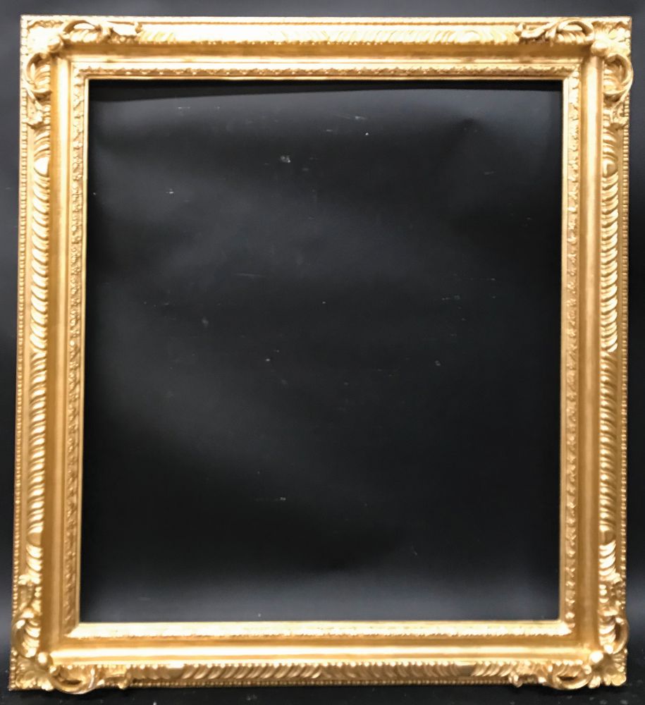 20th- 21st Century English School Style. A Carved Gilt Swept and Pierced Corners Frame, 30.25" x - Image 2 of 3