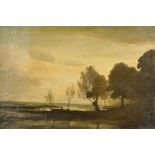 Phillip Hugh Padwick (1876-1958) British. A Moonlit River Landscape, Oil on Canvas laid down,