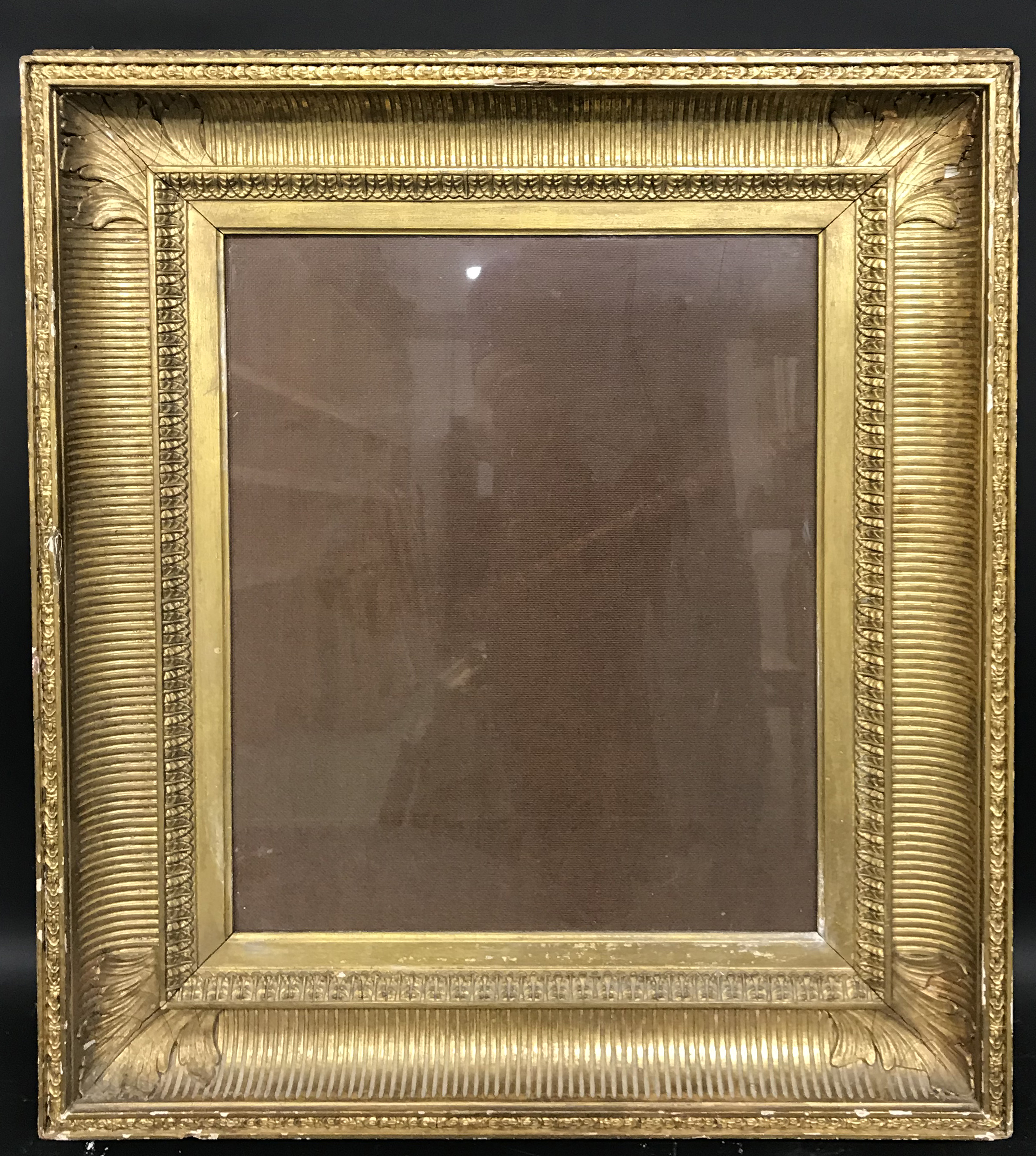 19th Century English School. A Gilt Composition Frame, with inset glass, 17.5" x 14" (rebate). - Image 2 of 3