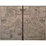 John Speede (1552-1629) British. "Glamorgan Shyre", Map, 15.75" x 21", and a Map of Liverpool by a