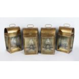 DAVEY & CO., LONDON LTD. A SET OF FOUR COPPER PARAFFIN LANTERNS.