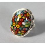 A MILLIEFIORI ART NOUVEAU DESIGN RING.