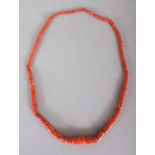 ANOTHER 19TH/20TH CENTURY CHINESE CORAL NECKLACE, weighing approx. 47gm, composed of graduated