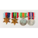 FOUR POSTHUMOUSLY AWARDED MEDALS for DRIVER I. C. A. BARKER, with paperwork, in original box.