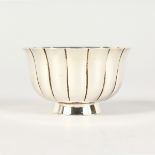 A SMALL BULGARI CIRCULAR RIBBED BOWL. London 1988. 2.5ins diameter.