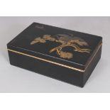 A GOOD QUALITY EARLY/MID 20TH CENTURY SIGNED JAPANESE AMITA KOMAI-STYLE RECTANGULAR BOX, the