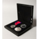 THE WELLINGTON MEDAL, CROWN AND ONE DOLLAR, in case.