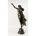 ADRIEN ETIENNE GAUDEZ (1845-1902) FRENCH ETOILE DU MATIN PAR A GAUDEZ. A GOOD BRONZE STANDING FIGURE