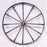 A LARGE HANGING WHEEL. Provenance: From The Estate of Fred Astaire. 3ft 9ins diameter.