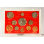 THE FAREWELL SET, "LSD SYSTEM", half penny to crown, eleven coins in a Perspex case.