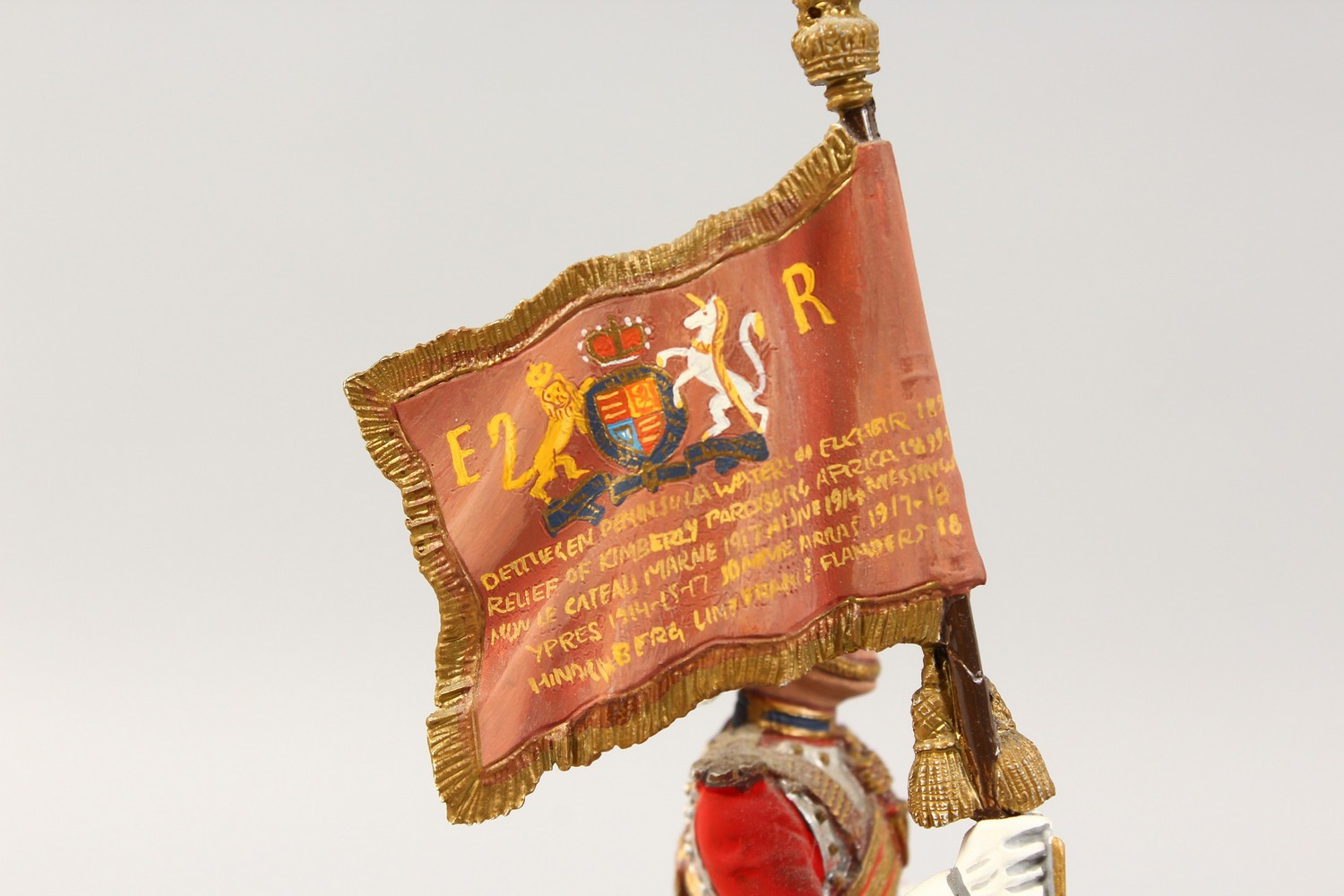 SQUADRON CORPORAL MAJOR OF THE LIFE GUARDS, with sovereigns standard, 6.5ins high, on a wooden - Image 5 of 5