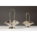 A PAIR OF PIERCED BASKETS (AF). Sheffield 1914.