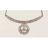 A VERY IMPRESSIVE 18CT WHITE GOLD DIAMOND NECKLACEof 10cts.