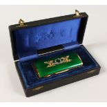 A SUPERB RUSSIAN "FABERGE" STYLE SILVER GILT AND ENAMEL DOMED CIGARETTE BOX, the top with motifs set