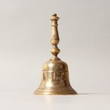 A CAST SILVER TABLE BELL. London 1923.