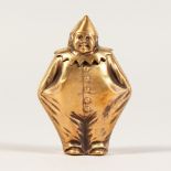 A BRASS CLOWN VESTA CASE.