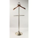 A SILVER PLATED VALET STAND.