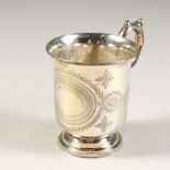 A VICTORIAN ENGRAVED CHRISTENING MUG. Birmingham 1876.