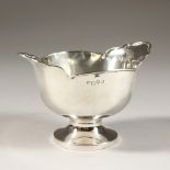 A PEDESTAL BOWL, with lobed ends. Chester 1912. 5ins wide.