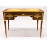 MAPLE & CO, A GOOD EARLY 20TH CENTURY MAHOGANY AND ORMOLU WRITING DESK, with later inset top,