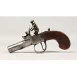 A SMALL 18TH CENTURY FLINTLOCK PISTOL, the lock plate signed W. COLE. 6ins long.
