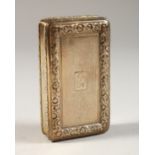 A VICTORIAN RECTANGULAR SNUFF BOX. Maker: E.E. London 1838.