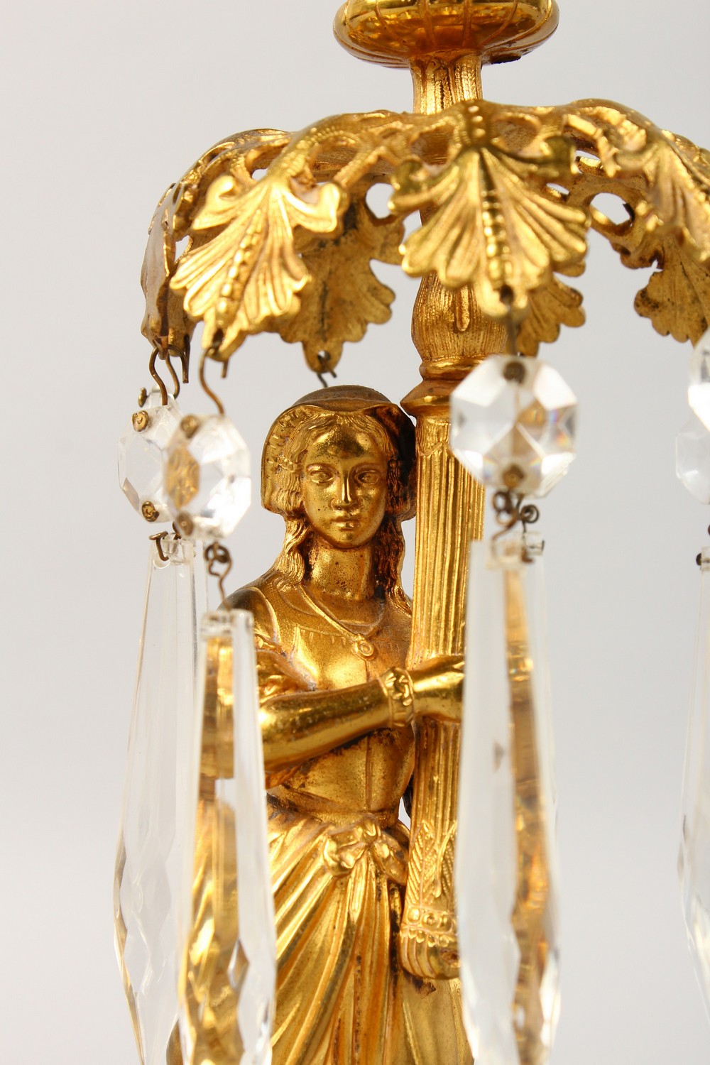 A 19TH CENTURY FRENCH SINGLE LIGHT CANDLESTICK, formed as a classical lady holding a light with - Image 2 of 3