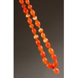 A CARNELIAN BEAD NECKLACE.