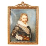 A GOOD PORTRAIT MINIATURE OF A MAN, after Van Dyke. 3.5ins x 2.5ins.