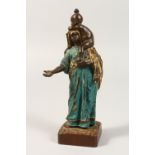 A VIENNA PAINTED COLD CAST BRONZE, ARAB GIRL CARRYING A BABY.