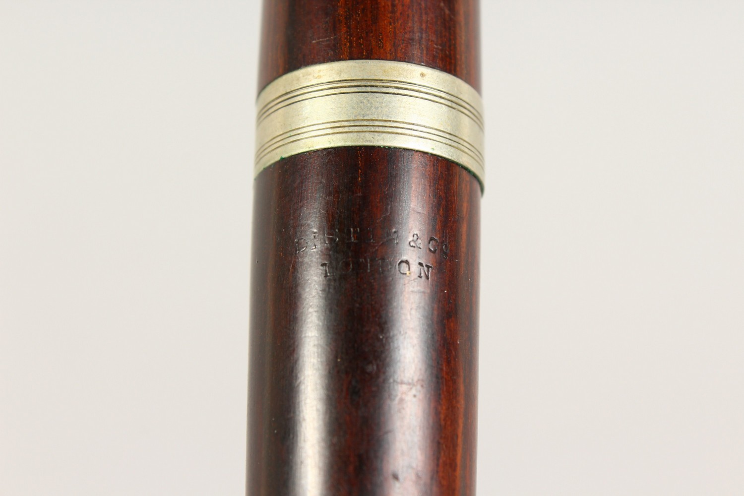 A ROSEWOOD MUSICAL INSTRUMENT. 15.5ins long. - Image 8 of 9