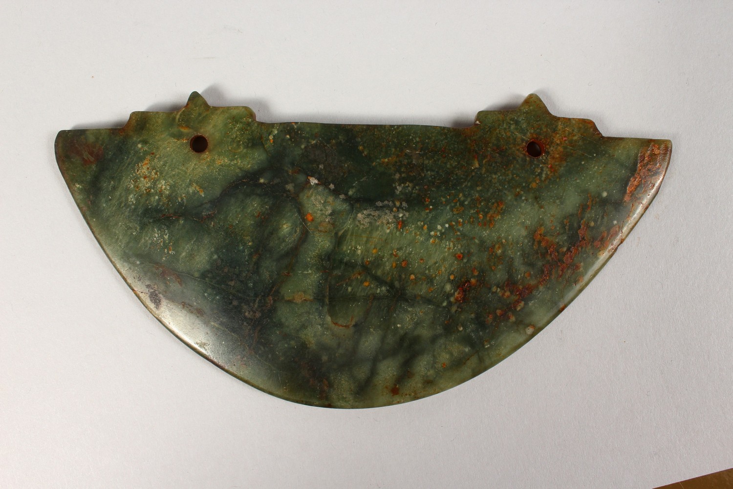 A LIANGZHU CULTURE JADE HUANG PENDANT, with incised decoration. 6ins wide. - Image 3 of 4