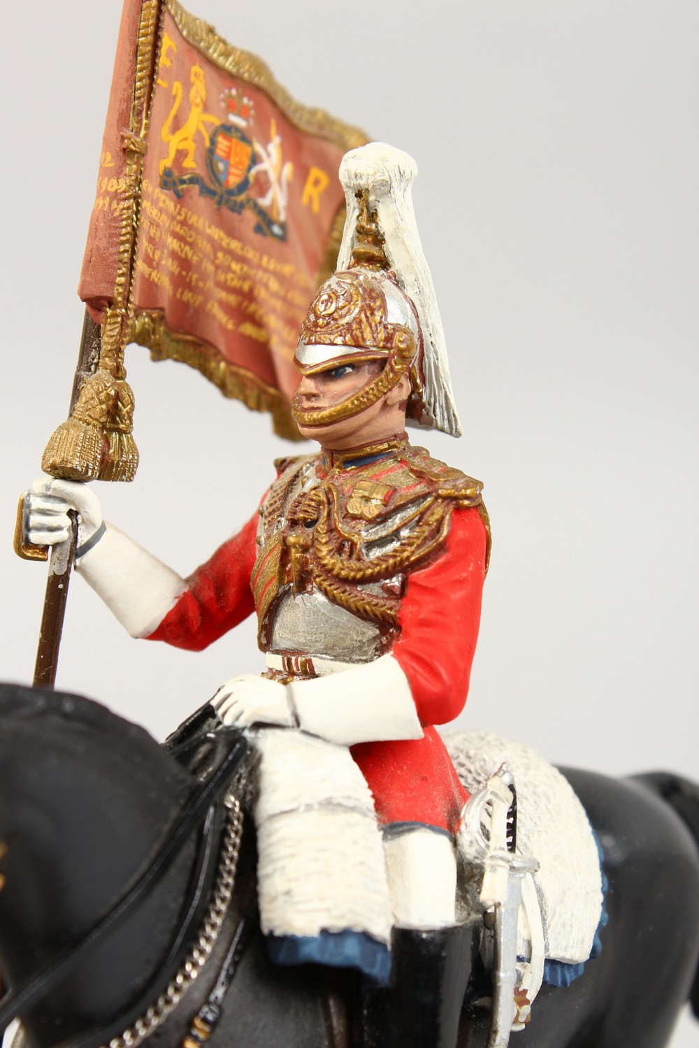 SQUADRON CORPORAL MAJOR OF THE LIFE GUARDS, with sovereigns standard, 6.5ins high, on a wooden - Image 2 of 5
