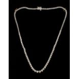 A GOOD 14CT WHITE GOLD DIAMOND NECKLACE of 6.5cts.