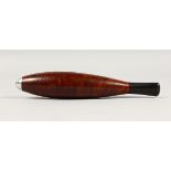 AN UNUSUAL CLEAR SHAPED BURR WOOD PIPE. 5.5ins long.