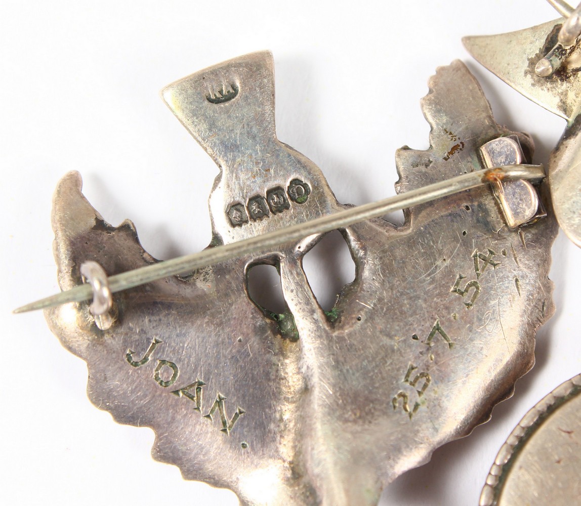 A SCOTTISH SILVER THISTLE BROOCH and A BUTTERFLY WING BROOCH (2). - Image 4 of 4