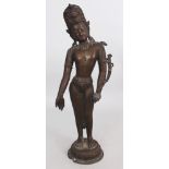 A Bronze Figure of Padmapani, Nepal, 20th century, standing in tribhanga on a lotus base, holding