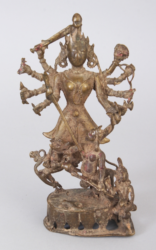 A Bronze Figure of Durga Slaying the Buffalo Demon (Mahisasuramardini), Bengal or Orissa, Eastern