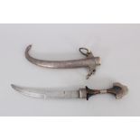 A Caucasian Dagger (Jambiya), late 19th century, with gently curved blade with diamond section,