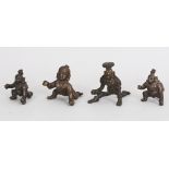 Four Small Bronze Figures of Balakrishna, India, 19th century, each depicted crawling on the floor