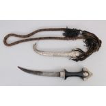 A Caucasian Dagger (Jambiya), late 19th century, with gently curved double sided blade with