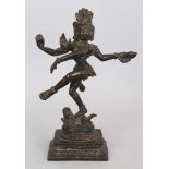A Bronze Figure of Siva Nataraja, South India, 20th century, the four-armed Hindu deity dancing on