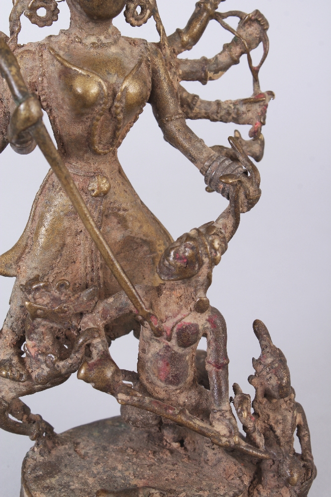 A Bronze Figure of Durga Slaying the Buffalo Demon (Mahisasuramardini), Bengal or Orissa, Eastern - Image 5 of 6