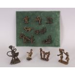 Eleven Small Bronze Ashanti gold weights, Africa, 19th-20th centuries